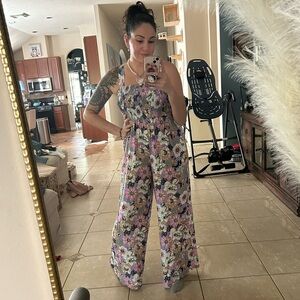 Purple flower jumpsuit